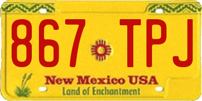 NM license plate 867TPJ