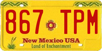 NM license plate 867TPM