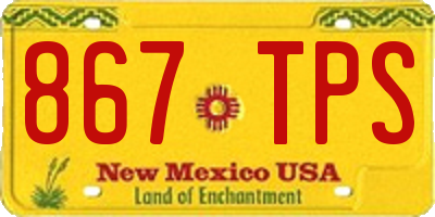 NM license plate 867TPS