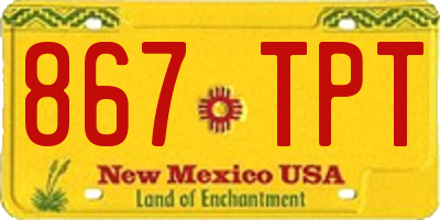 NM license plate 867TPT