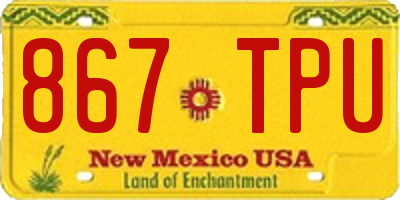 NM license plate 867TPU
