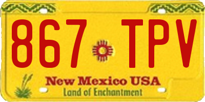 NM license plate 867TPV