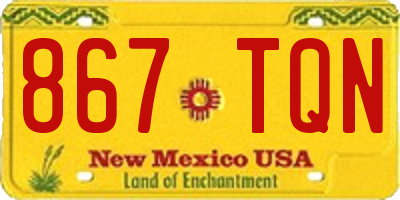 NM license plate 867TQN
