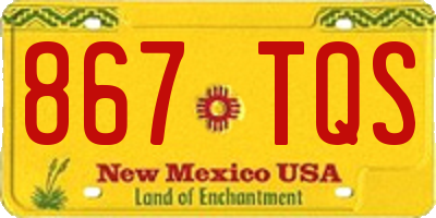 NM license plate 867TQS