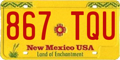 NM license plate 867TQU