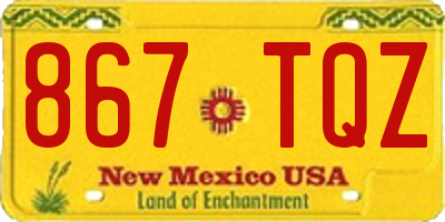 NM license plate 867TQZ