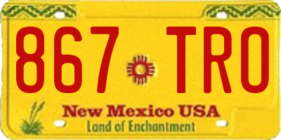 NM license plate 867TRO