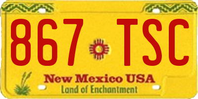 NM license plate 867TSC