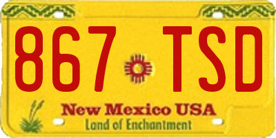 NM license plate 867TSD