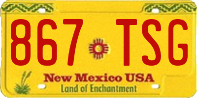 NM license plate 867TSG