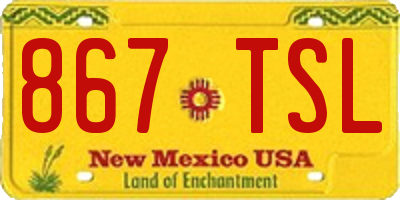 NM license plate 867TSL