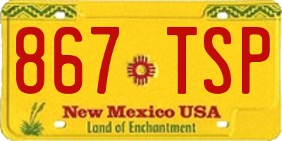 NM license plate 867TSP
