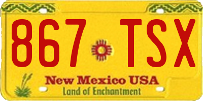 NM license plate 867TSX