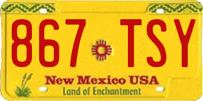 NM license plate 867TSY