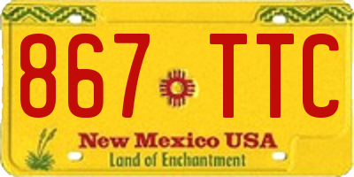 NM license plate 867TTC