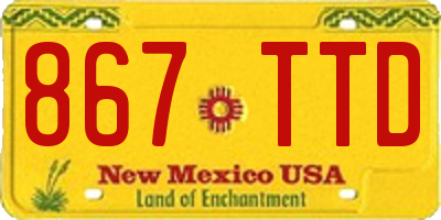 NM license plate 867TTD