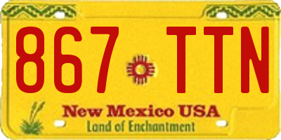 NM license plate 867TTN