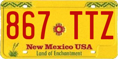 NM license plate 867TTZ