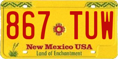 NM license plate 867TUW