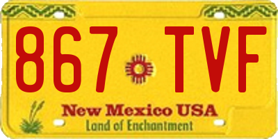 NM license plate 867TVF