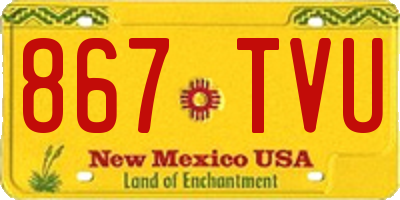 NM license plate 867TVU
