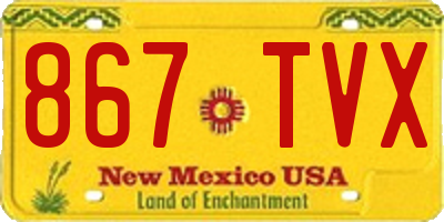 NM license plate 867TVX