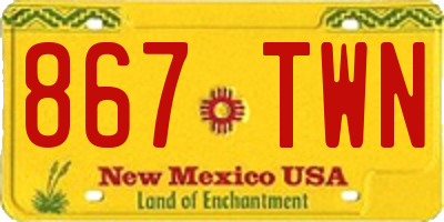NM license plate 867TWN