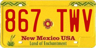 NM license plate 867TWV