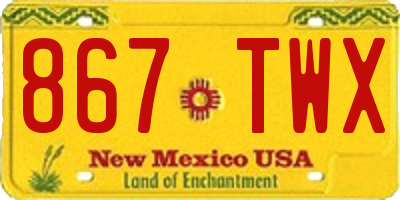 NM license plate 867TWX