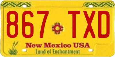 NM license plate 867TXD