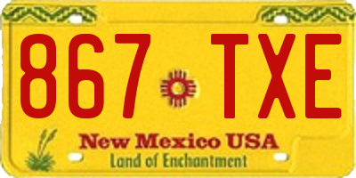 NM license plate 867TXE