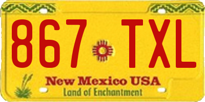 NM license plate 867TXL