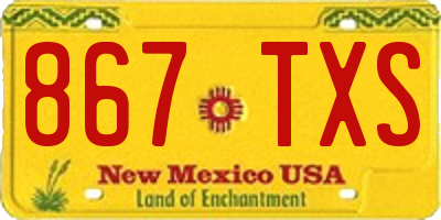 NM license plate 867TXS
