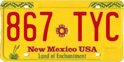 NM license plate 867TYC