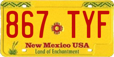 NM license plate 867TYF