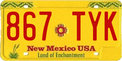 NM license plate 867TYK