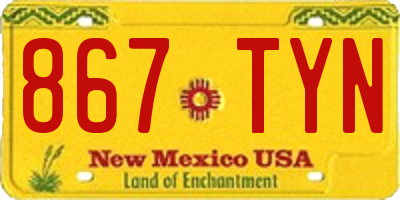 NM license plate 867TYN
