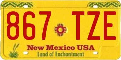 NM license plate 867TZE