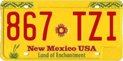 NM license plate 867TZI