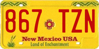 NM license plate 867TZN