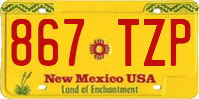 NM license plate 867TZP