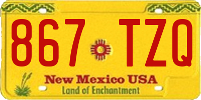 NM license plate 867TZQ