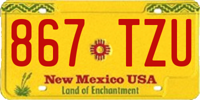 NM license plate 867TZU