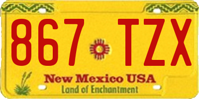 NM license plate 867TZX