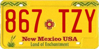 NM license plate 867TZY