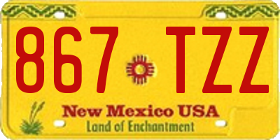 NM license plate 867TZZ