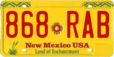 NM license plate 868RAB