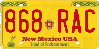 NM license plate 868RAC