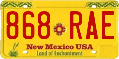 NM license plate 868RAE