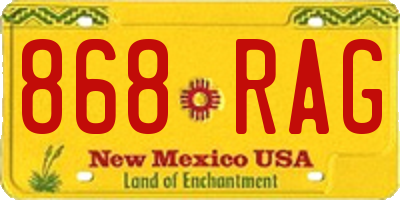 NM license plate 868RAG